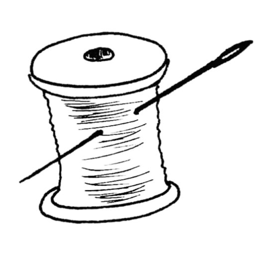 dessin couture atelier bobine aiguille fil